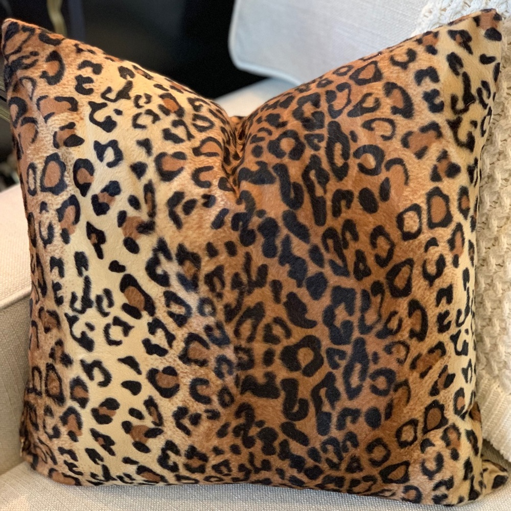 FAUX LEOPARD PILLOW - Picture 1 of 5